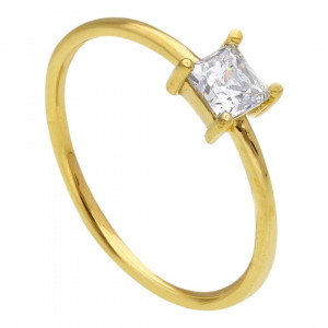 Solitario diamante talla princesa.