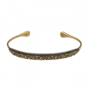 Brazalete oro bruñido y diamantes marrones.