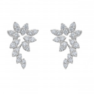 Pendientes trepadores oro blanco y diamantes.