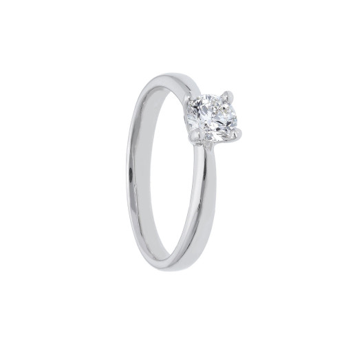 Solitario oro blanco y diamante 0,40 cte.