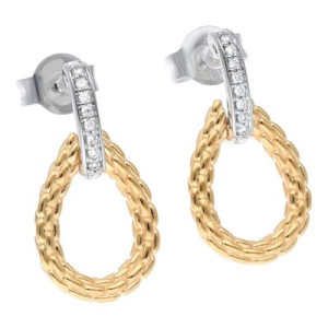 Pendientes diamantes bicolor.