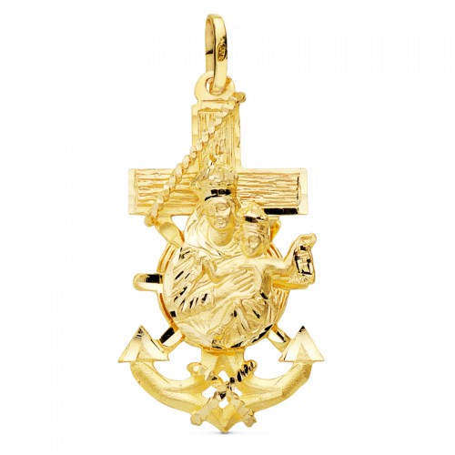 Cruz marinera Virgen del Carmen oro.