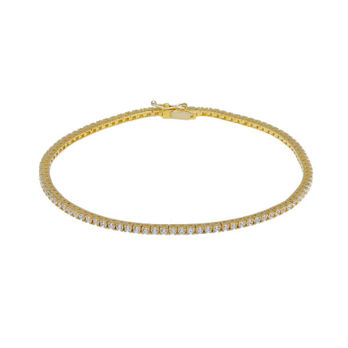 Pulsera Tennis oro amarillo y circonitas.