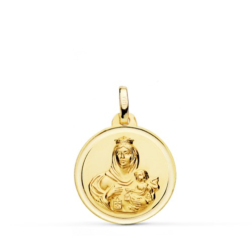 Medalla oro Virgen del Carmen 18mm.