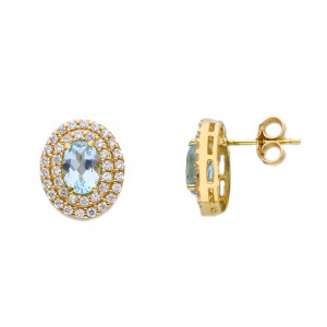 Pendientes topacios azules.