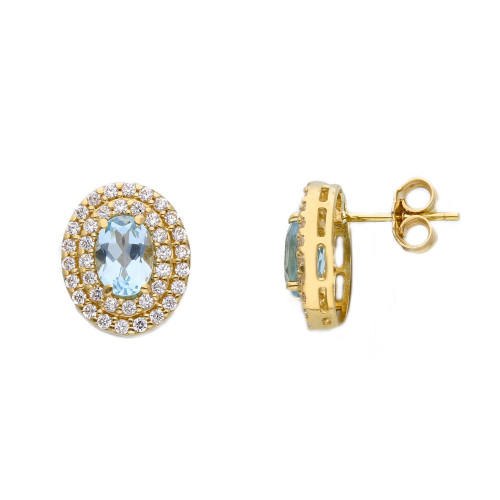 Pendientes topacios azules.