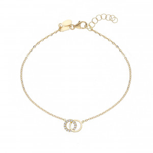 Pulsera anillos enlace oro amarillo.