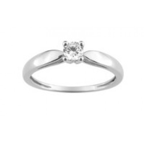 Solitario oro blanco 0,22Ct.