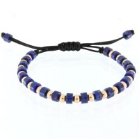 Pulsera oro rosa y lapislázuli.