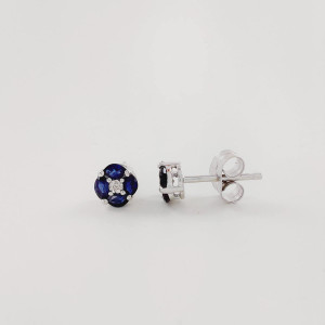 Pendientes zafiros y diamantes.