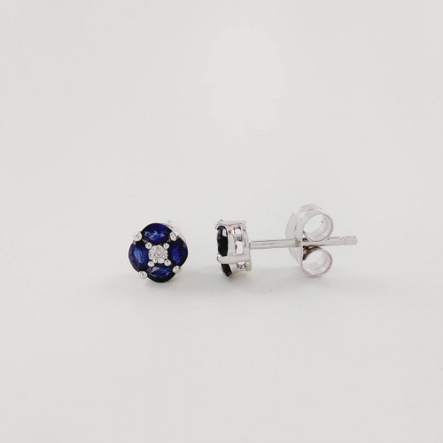 Pendientes zafiros y diamantes.